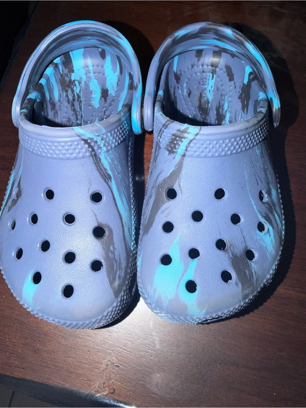 Kids Crocs - Light Blue Marble